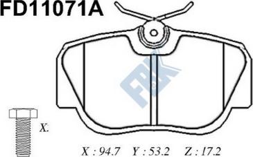 FBK FD11071A - Гальмівні колодки, дискові гальма autozip.com.ua