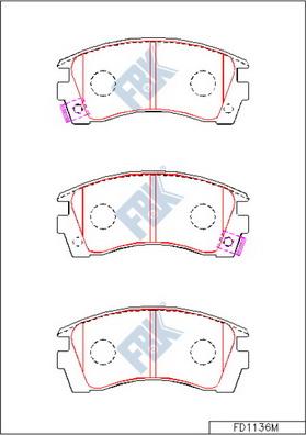 FBK FD1136M - Гальмівні колодки, дискові гальма autozip.com.ua