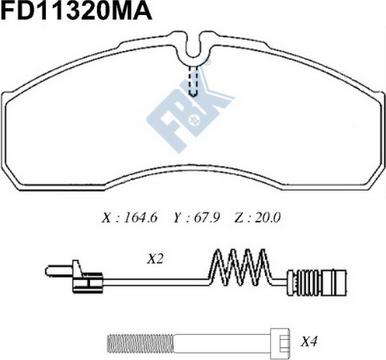 FBK FD11320MA - Гальмівні колодки, дискові гальма autozip.com.ua