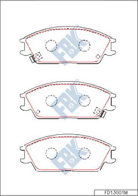 FBK FD13001M - Гальмівні колодки, дискові гальма autozip.com.ua