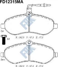 FBK FD12315MA - Гальмівні колодки, дискові гальма autozip.com.ua
