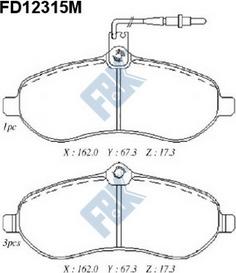 FBK FD12315M - Гальмівні колодки, дискові гальма autozip.com.ua