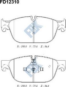 FBK FD12310 - Гальмівні колодки, дискові гальма autozip.com.ua