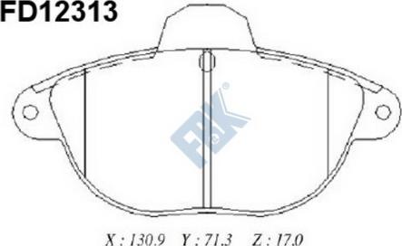 FBK FD12313 - Гальмівні колодки, дискові гальма autozip.com.ua