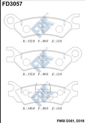 FBK FD3057 - Гальмівні колодки, дискові гальма autozip.com.ua