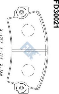 FBK FD30021 - Гальмівні колодки, дискові гальма autozip.com.ua
