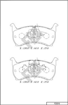 FBK FD3016 - Гальмівні колодки, дискові гальма autozip.com.ua