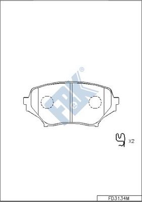 FBK FD3134M - Гальмівні колодки, дискові гальма autozip.com.ua