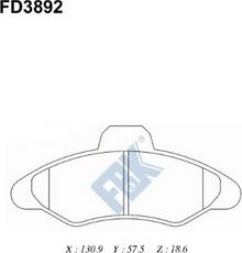 FBK FD3892 - Гальмівні колодки, дискові гальма autozip.com.ua