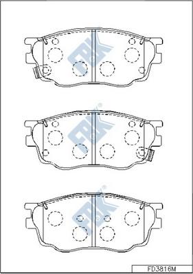 FBK FD3816M - Гальмівні колодки, дискові гальма autozip.com.ua