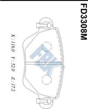 FBK FD3308M - Гальмівні колодки, дискові гальма autozip.com.ua