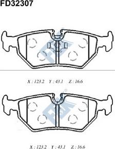 FBK FD32307 - Гальмівні колодки, дискові гальма autozip.com.ua