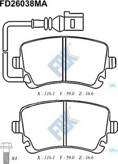 CAR SBB91042A - Гальмівні колодки, дискові гальма autozip.com.ua