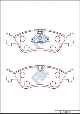 FBK FD20001 - Гальмівні колодки, дискові гальма autozip.com.ua