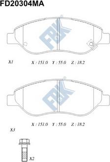 FBK FD20304MA - Гальмівні колодки, дискові гальма autozip.com.ua