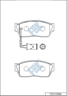 FBK FD21098M - Гальмівні колодки, дискові гальма autozip.com.ua