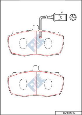 FBK FD21086M - Гальмівні колодки, дискові гальма autozip.com.ua