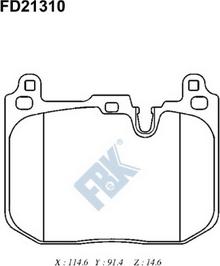 FBK FD21310 - Гальмівні колодки, дискові гальма autozip.com.ua