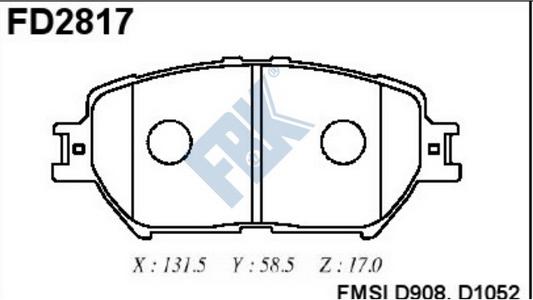 FBK FD2817 - Гальмівні колодки, дискові гальма autozip.com.ua