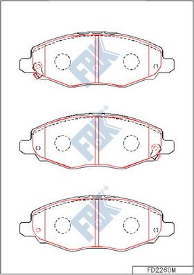 FBK FD2260M - Гальмівні колодки, дискові гальма autozip.com.ua
