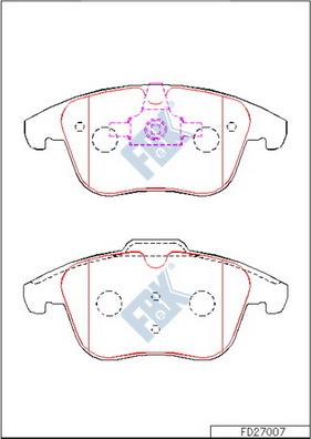 FBK FD27007 - Гальмівні колодки, дискові гальма autozip.com.ua