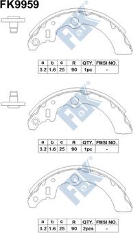 FBK FK9959 - Комплект гальм, барабанний механізм autozip.com.ua