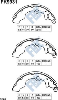 FBK FK9931 - Комплект гальм, барабанний механізм autozip.com.ua