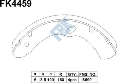 FBK FK4459 - Комплект гальм, барабанний механізм autozip.com.ua