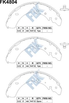 FBK FK4804 - Комплект гальм, барабанний механізм autozip.com.ua