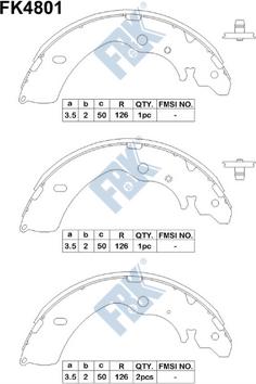 FBK FK4801 - Комплект гальм, барабанний механізм autozip.com.ua