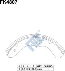 FBK FK4807 - Комплект гальм, барабанний механізм autozip.com.ua