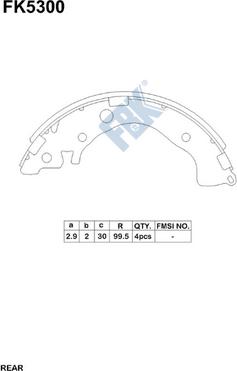 FBK FK5300 - Комплект гальм, барабанний механізм autozip.com.ua