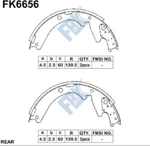 FBK FK6656 - Комплект гальм, барабанний механізм autozip.com.ua