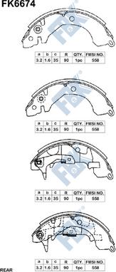 FBK FK6674 - Комплект гальм, барабанний механізм autozip.com.ua