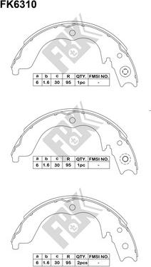 FBK FK6310 - Комплект гальм, барабанний механізм autozip.com.ua