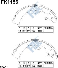 FBK FK1156 - Комплект гальм, барабанний механізм autozip.com.ua