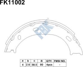 FBK FK11002 - Комплект гальм, барабанний механізм autozip.com.ua