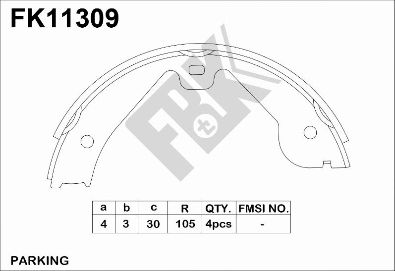 FBK FK11309 - Комплект гальм, барабанний механізм autozip.com.ua
