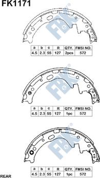 FBK FK1171 - Комплект гальм, барабанний механізм autozip.com.ua