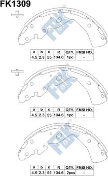 FBK FK1309 - Комплект гальм, барабанний механізм autozip.com.ua