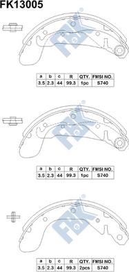 FBK FK13005 - Комплект гальм, барабанний механізм autozip.com.ua