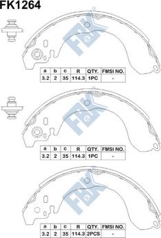 FBK FK1264 - Комплект гальм, барабанний механізм autozip.com.ua
