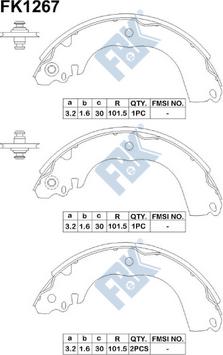 FBK FK1267 - Комплект гальм, барабанний механізм autozip.com.ua