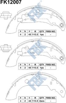 FBK FK12007 - Комплект гальм, барабанний механізм autozip.com.ua