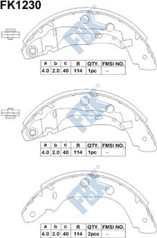 FBK FK1230 - Комплект гальм, барабанний механізм autozip.com.ua