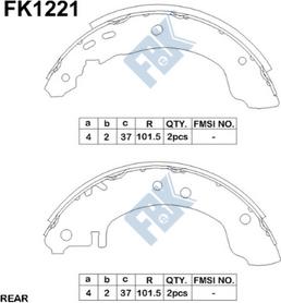FBK FK1221 - Комплект гальм, барабанний механізм autozip.com.ua