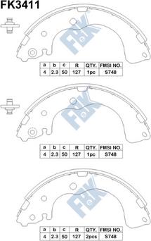 FBK FK3411 - Комплект гальм, барабанний механізм autozip.com.ua