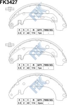 FBK FK3427 - Комплект гальм, барабанний механізм autozip.com.ua