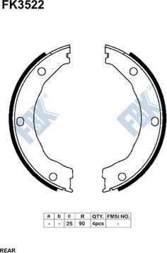 FBK FK3522 - Комплект гальм, барабанний механізм autozip.com.ua