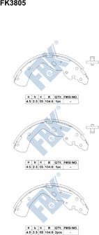 FBK FK3805 - Комплект гальм, барабанний механізм autozip.com.ua